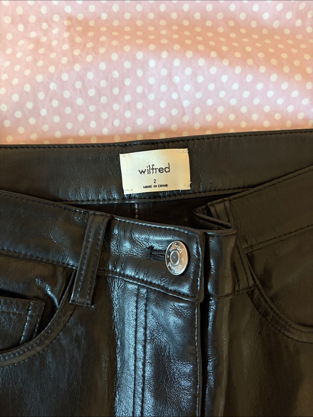 Wilfred Black Faux Leather Women's Jeans